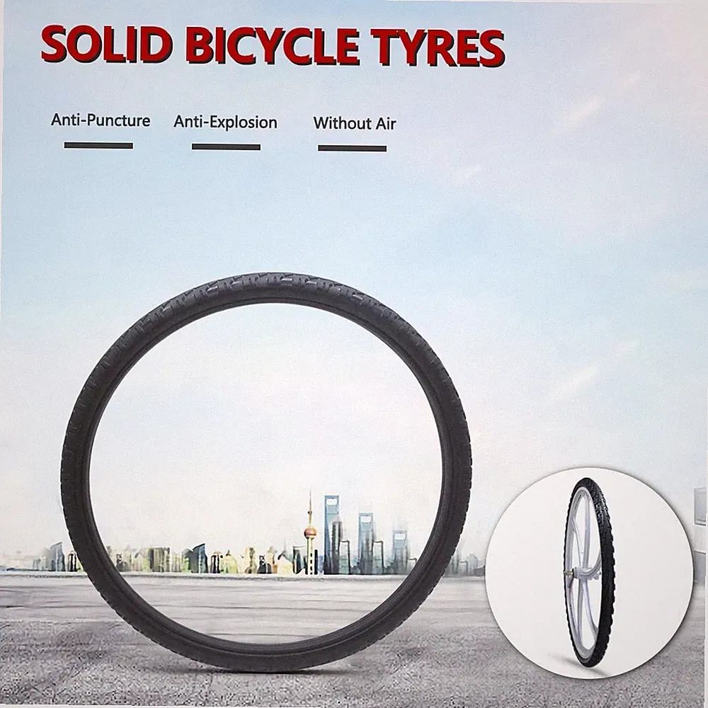 1PC 26x1.95 Bicycle Solid Tire Mountain Gravel Riding MTB Road Bike Cycling Tyre