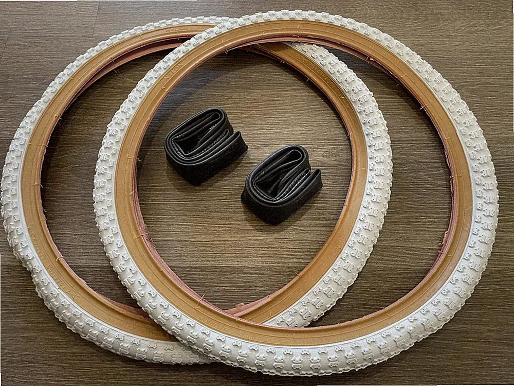 20" Pair BMX Bicycle COMP3 White Gumwall MX3 Tires & Tubes 20X1.75