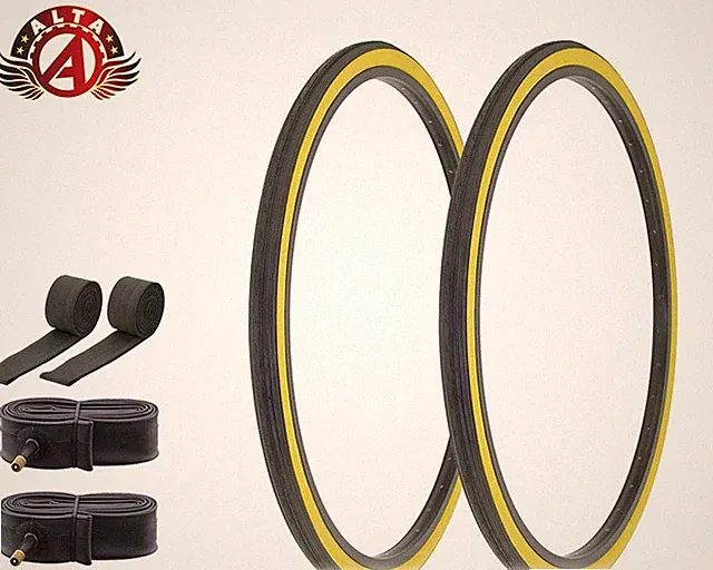 ALTA Bicycle 26" x 1-3/8" Black/Gum TOURING (2) Bicycle 26" Tires, Tube, Strips