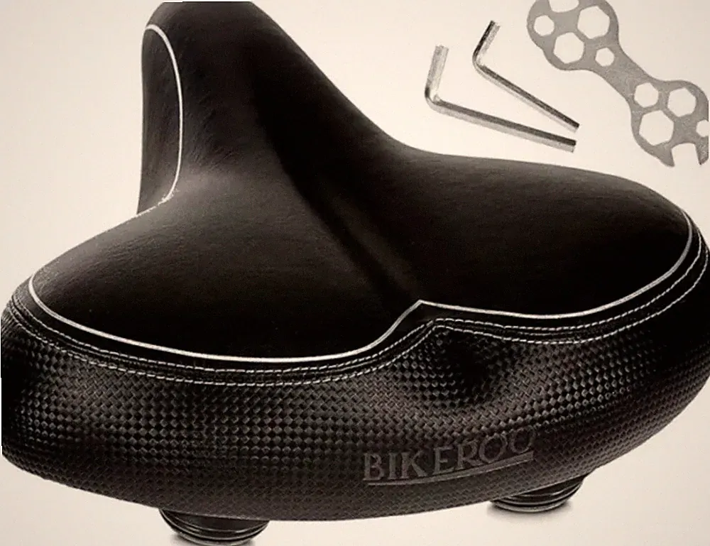 Bikeroo Oversized Bike Seat - Comfort Outdoor Bike Seat Elastomer Springs