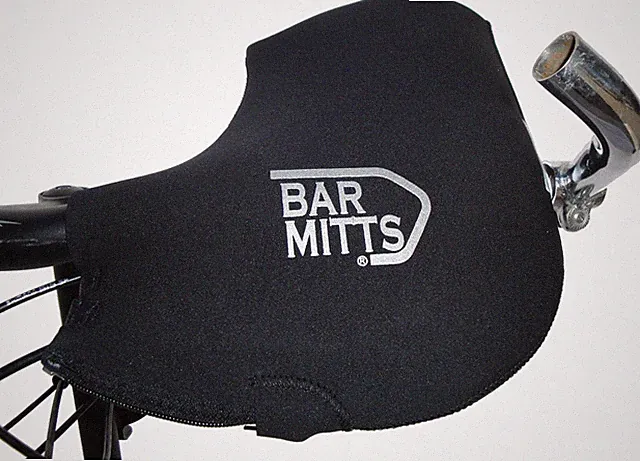 Cold Weather Mountain/Commuter Bike Neoprene Handlebar Mittens, Two Bar End O...