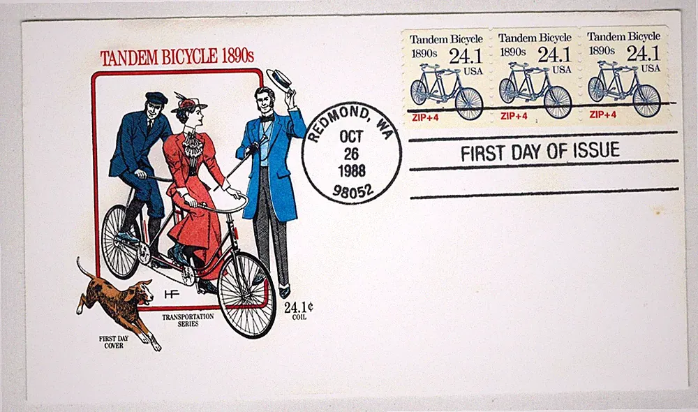 FARNAM TRANSPORTATION PLATE # COIL PNC #1 TANDEM BICYCLE 1890s REDMOND WASHINGTO
