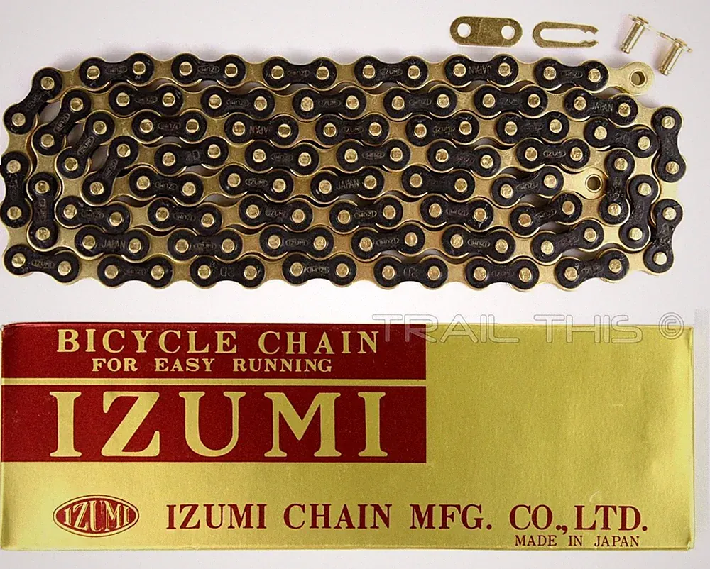 Izumi Jet Black Gold 1/8" 116L Single-Speed Chain for BMX Track Fixed Gear Bike