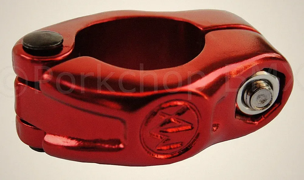 MX style hinged BMX bicycle seat clamp - 25.4mm (1") - RED