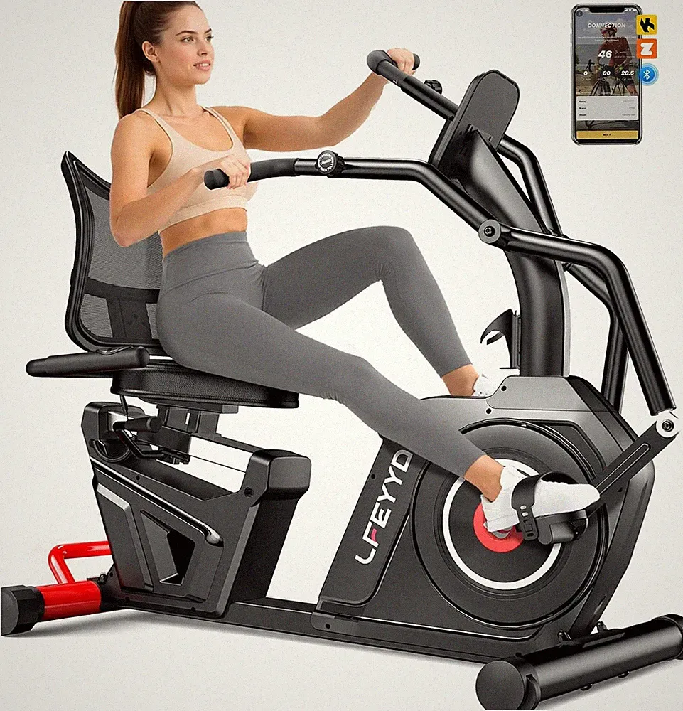 Recumbent Exercise Bike for Home Stationary Bike Workout Bike With Arm Exerciser