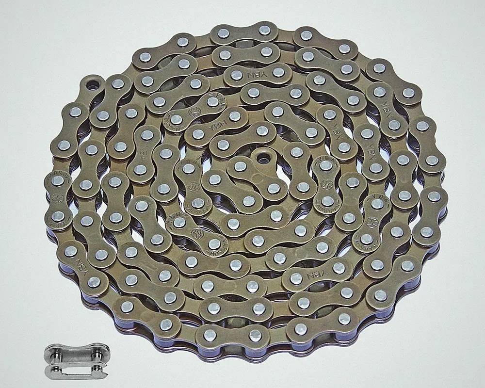 YBN BMX 1/SPEED BICYCLE STEEL CHAIN 1/2 X 1/8 X 112 BROWN.